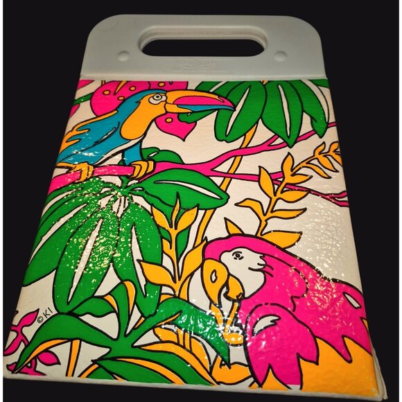 Vintage Koolit Corp Tropical Parrot & Toucan Insulated Lunch Tote Bag NOS Kitsch - Picture 2 of 10